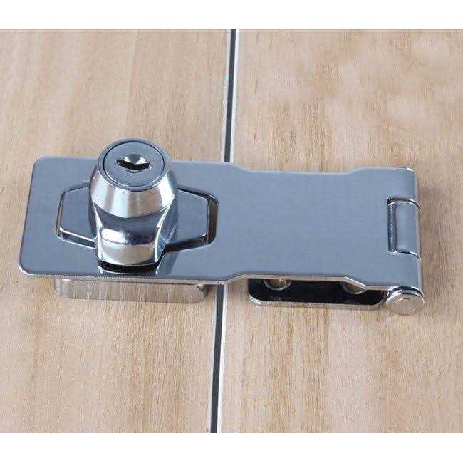keyed Hasp Locks Twist Knob keyed Locking Hasp for Small Doors, Cabinets and More,Hardware Hasps,Chrome Plated Hasp Lock Catch Latch Safety Lock - Zenithce