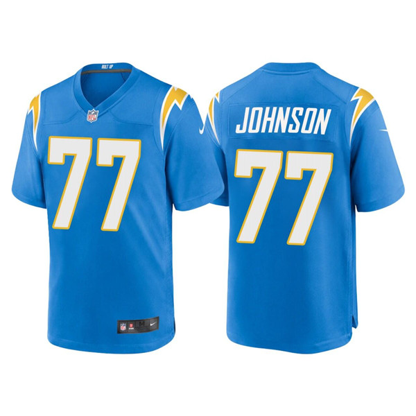 Los Angeles Chargers #77 Zion Johnson Blue Limited Stitched Jersey - Zenithce