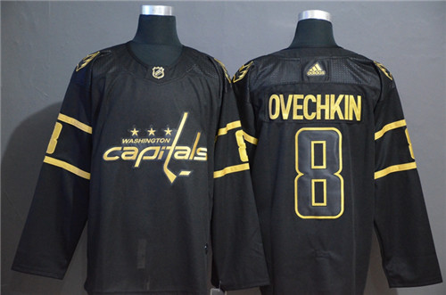 Washington Capitals #8 Alex Ovechkin Black Golden Stitched Jersey - Zenithce