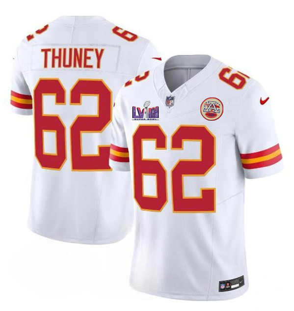 Kansas City Chiefs #62 Joe Thuney White 2024 F.U.S.E. Super Bowl LVIII Patch Vapor Untouchable Limited Stitched Jersey - Zenithce