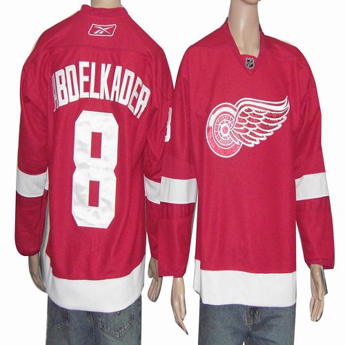 Red Wings #8 Justin Abdelkader Red Stitched Jersey - Zenithce