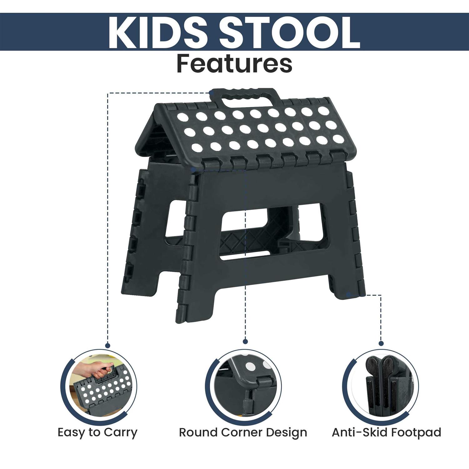 Utopia Home Foldable Step Stool for Kids 11 Inches Wide and 8 Inches Tall - Zenithce