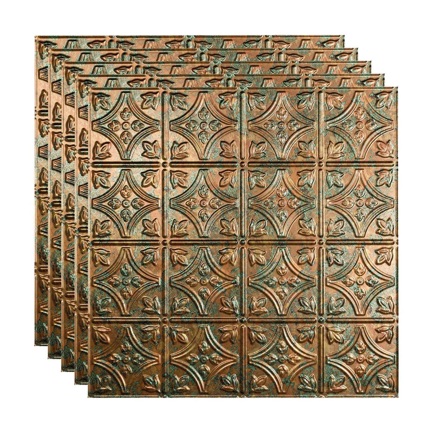 Fasade Traditional Pattern/Style Decorative Vinyl 2ft x 2ft Lay In Ceiling Tile - Zenithce