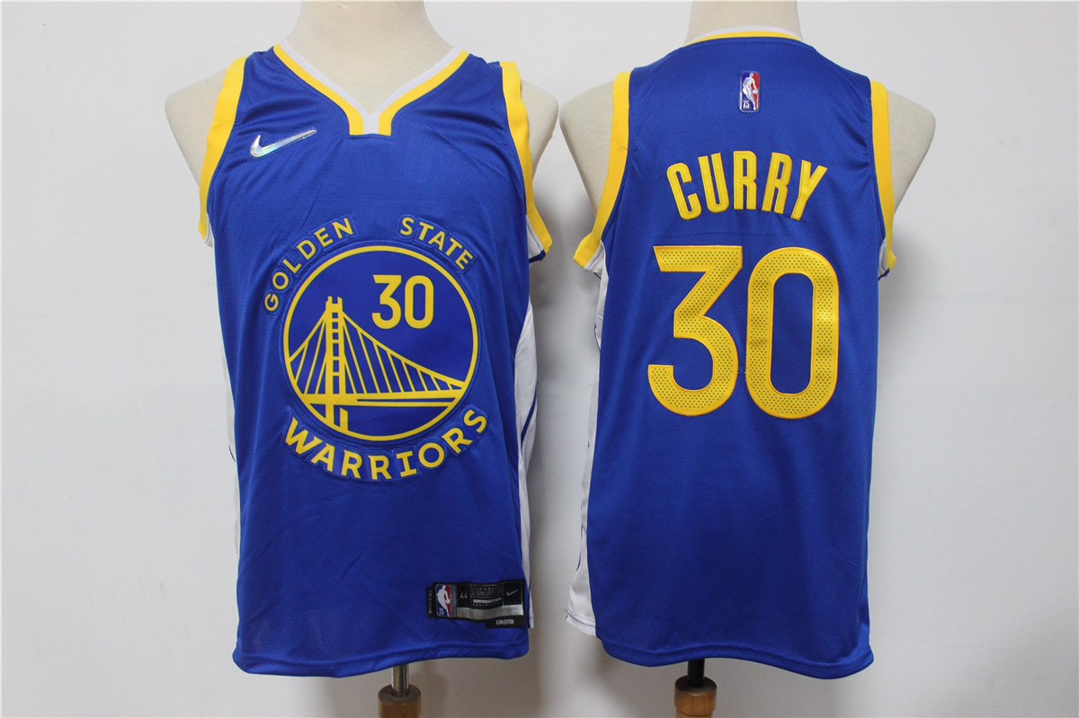 Golden State Warriors #30 Stephen Curry Blue 75th Anniversary Diamond 2021 Stitched Jersey - Zenithce