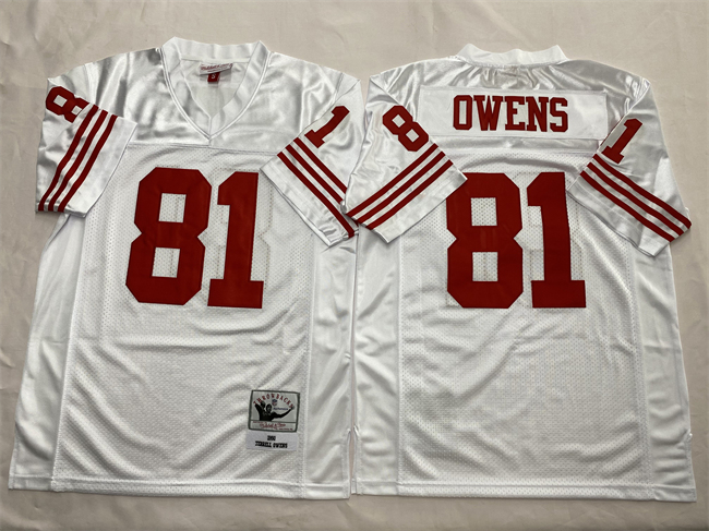 New York Giants #81 Terrell Owens White Throwback Football Stitched Jersey - Zenithce