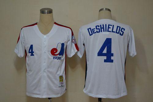 Mitchell And Ness Expos #4 Delino Deshields White Throwback Stitched Jersey - Zenithce