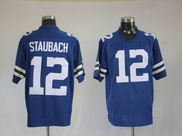 Mitchell Ness Cowboys #12 Roger Staubach Blue Stitched Throwback Jersey - Zenithce