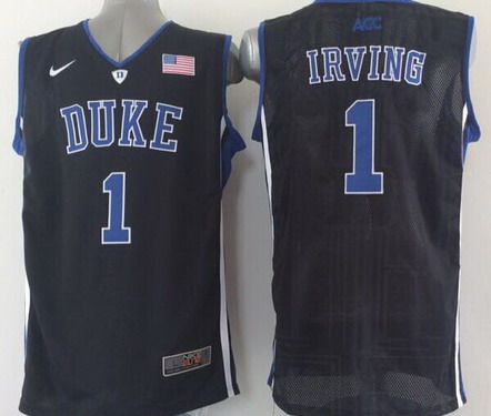 Duke Blue Devils #1 Kyrie Irving Black Jersey - Zenithce
