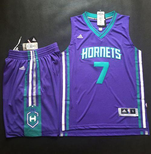 Hornets #7 Jeremy Lin Purple A Set Stitched Jersey - Zenithce