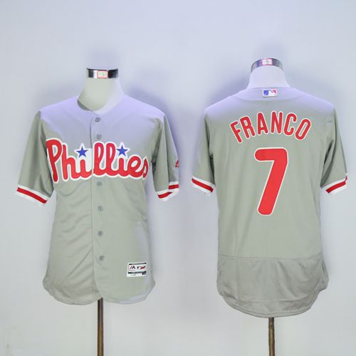 Phillies #7 Maikel Franco Grey Flexbase Authentic Collection Stitched Jersey - Zenithce