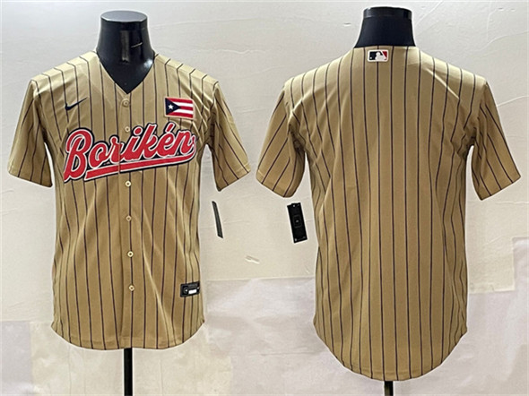 Puerto Rico Blank Tan 2023 World Classic Stitched Jersey - Zenithce