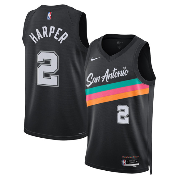 San Antonio Spurs #2 Dylan Harper Black 2025-26 City Edition Swingman Stitched Jersey - Zenithce