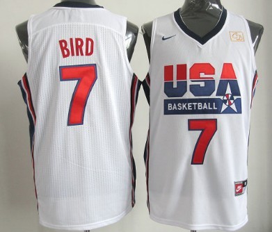 1992 Olympics Team USA #7 Larry Bird White Swingman Jersey - Zenithce