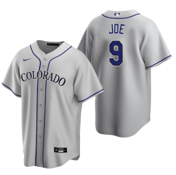 Colorado Rockies #9 Connor Joe Gray Stitched Baseball Jersey - Zenithce