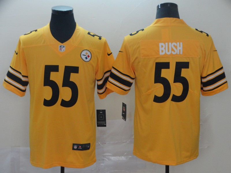 Pittsburgh Steelers #55 Devin Bush Gold Inverted Legend Stitched Jersey - Zenithce