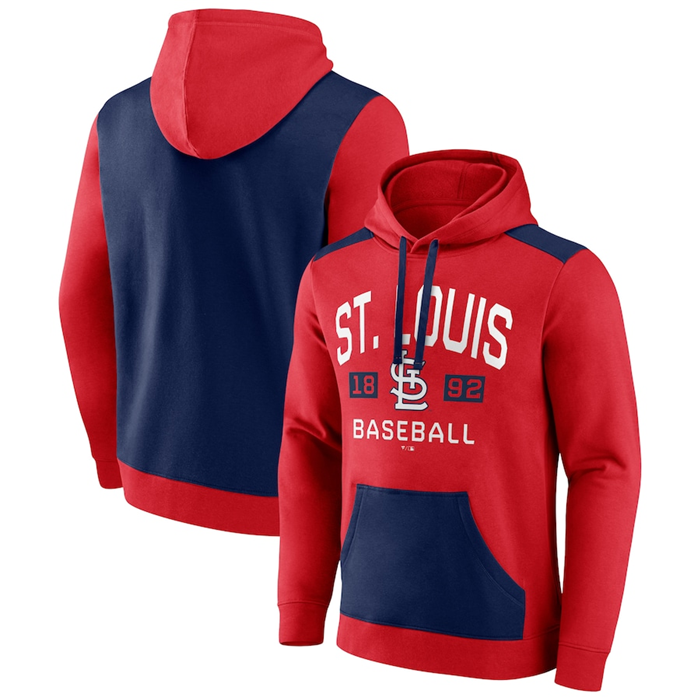 St. Louis Cardinals Navy Red Chip In Pullover Hoodie - Zenithce