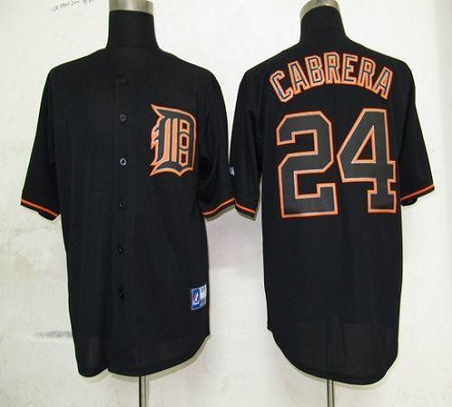 Tigers #24 Miguel Cabrera Black Fashion Stitched Jersey - Zenithce