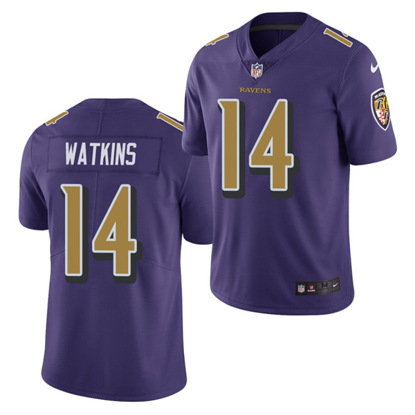 Baltimore Ravens #14 Sammy Watkins Purple Rush Color Stitched Jersey - Zenithce