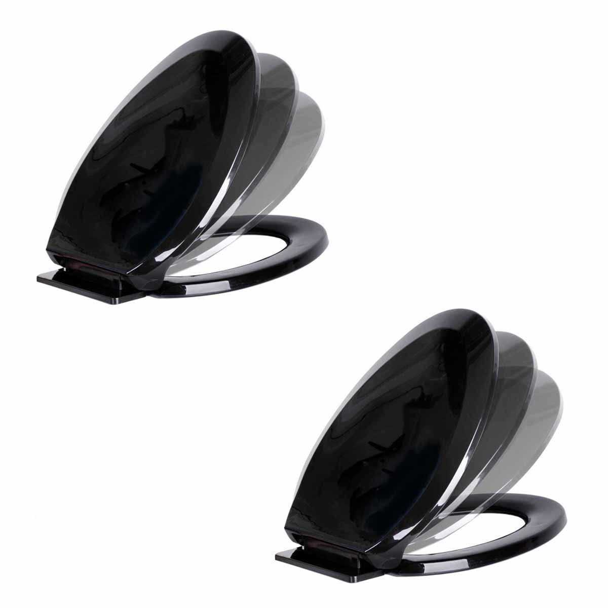 Renovators Supply Close Plastic Elongated Toilet Seat Black - Zenithce