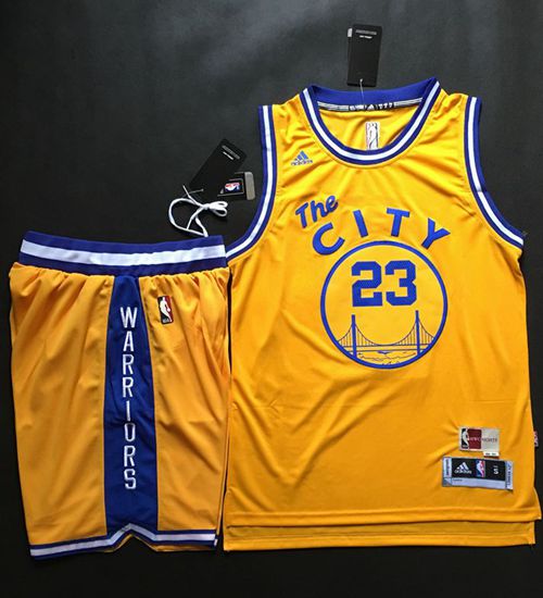 Warriors #23 Draymond Green Gold Throwback The City A Set Stitched Jersey - Zenithce