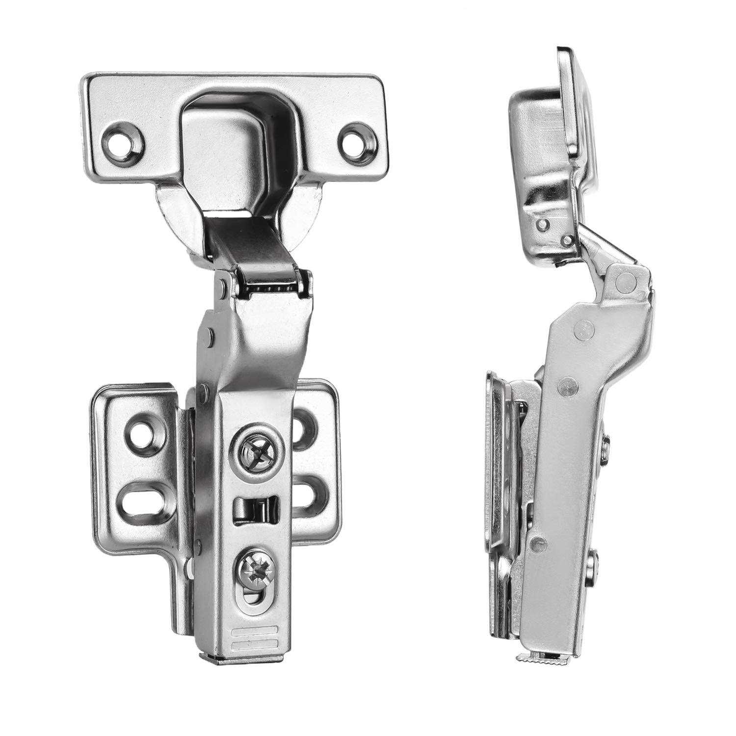 luokim 2pcs standard cabinet hinge,fit for frameless cabinet,european inset,soft closing,four-hole mounting plate hinges,nick - Zenithce