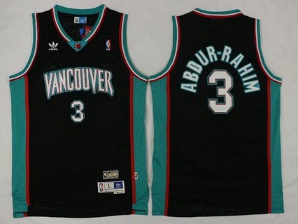 Memphis Grizzlies #3 Shareef Abdur-Rahim Black Hardwood Classics Soul Swingman Throwback Jersey - Zenithce
