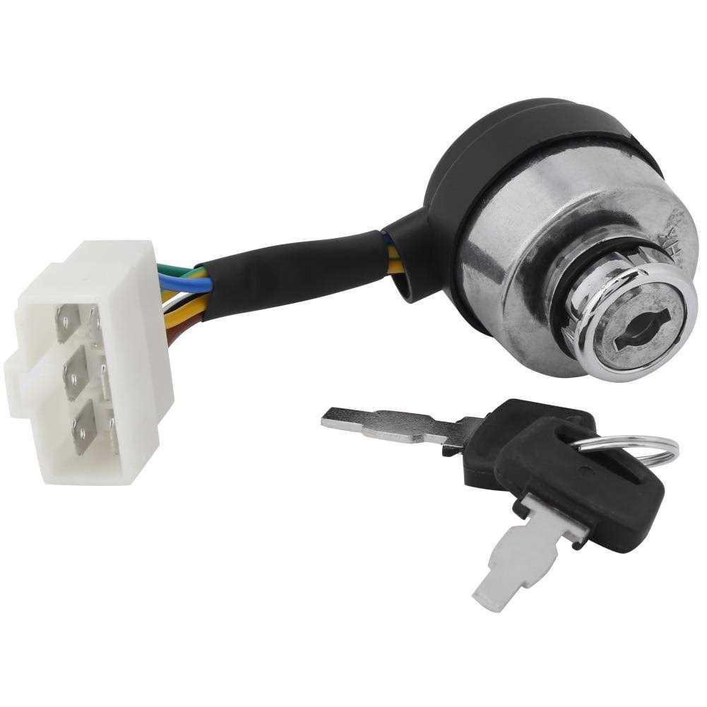 Ignition Starter Switch 5 Wire Base Ignition Key Switch Replaces Air-Cooled Tiller Electric Start Ignition Switch Electric Door Lock for 178F/186F - Zenithce