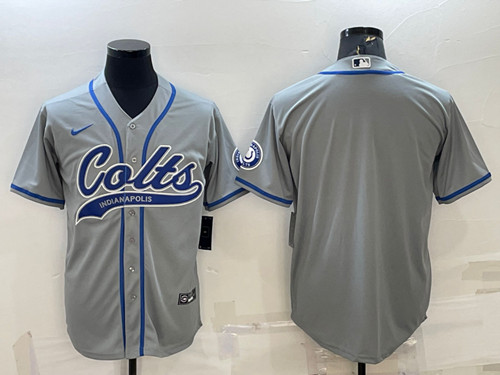 Indianapolis Colts Blank Gray Cool Base Stitched Baseball Jersey - Zenithce