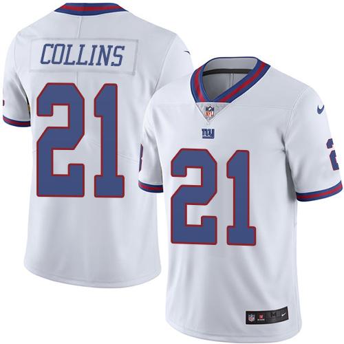 Giants #21 Landon Collins White Stitched Limited Rush Nike Jersey - Zenithce
