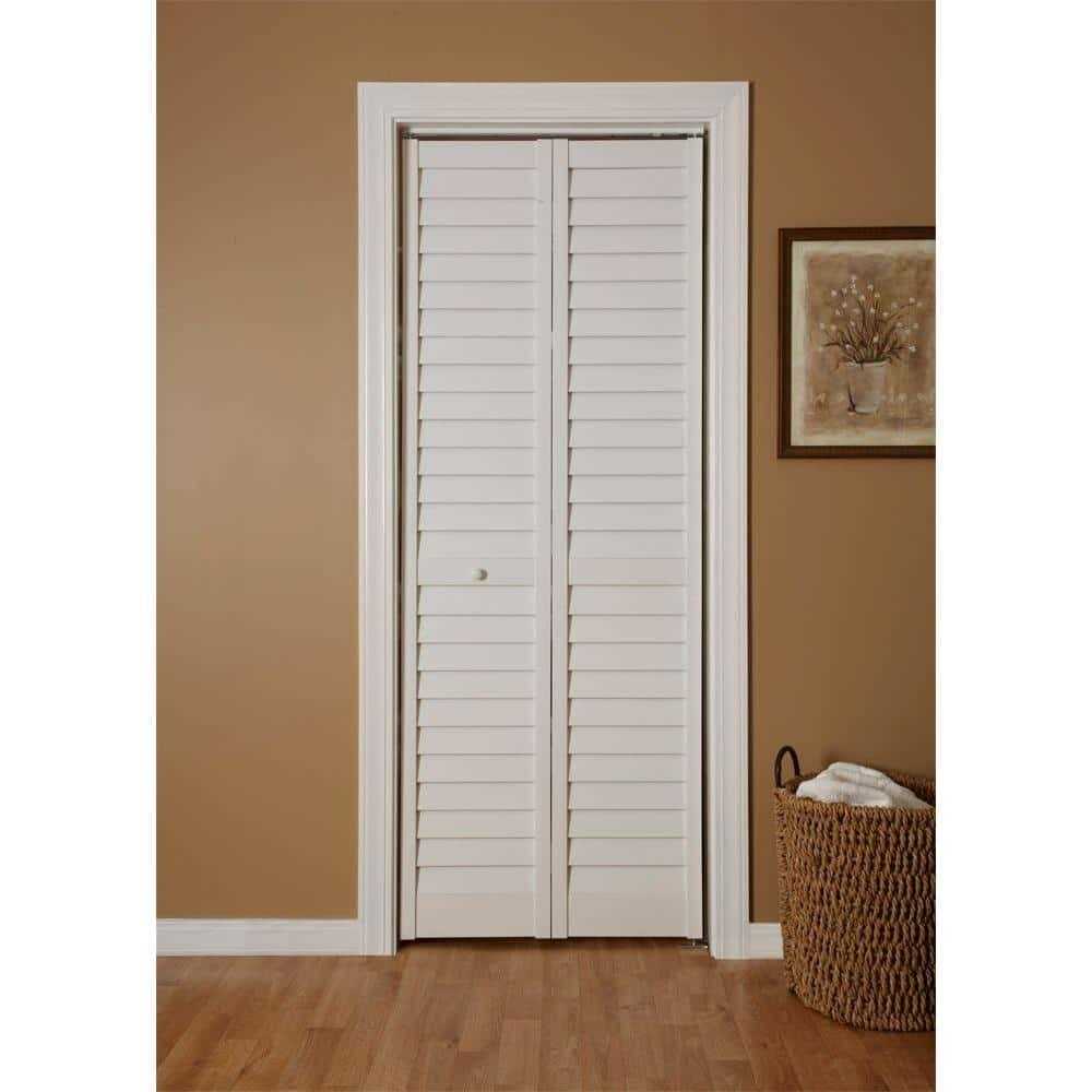 Home Fashion Technologies 32 in. x 80 in. 3 in. Louver/Louver White PVC Composite Interior Bi-Fold Door - Zenithce