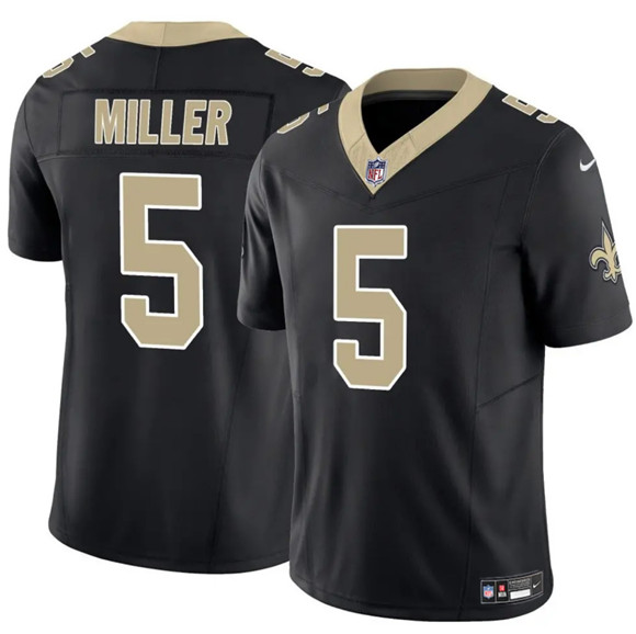 New Orleans Saints #5 Kendre Miller Black 2025 F.U.S.E Vapor Limited Stitched Jersey - Zenithce