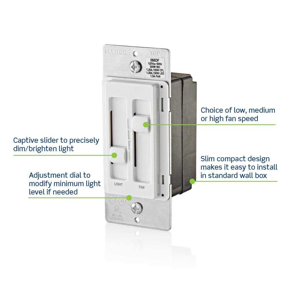 Leviton SureSlide Fan Light 66DF-10 - Zenithce