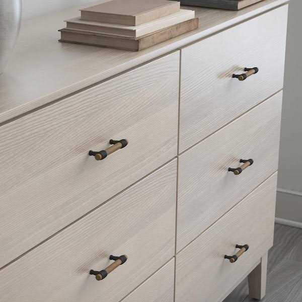 Liberty Modern Wood 1-3/16 in. Matte Black and Rustic Pine Cabinet Bar Knob - Zenithce