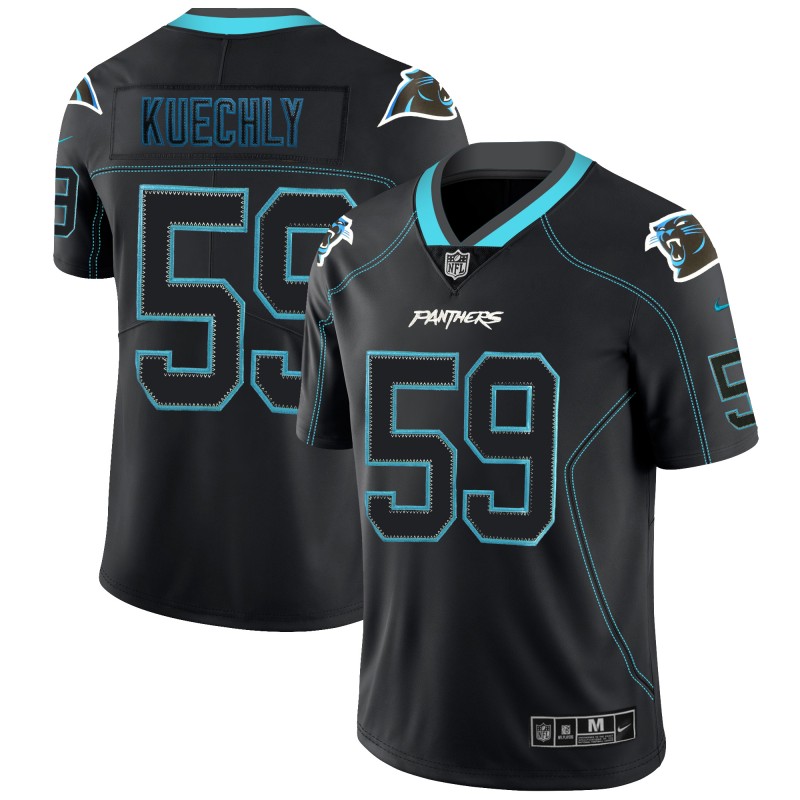 Panthers #59 Luke Kuechly 2018 Lights Out Black Color Rush Limited Jersey - Zenithce