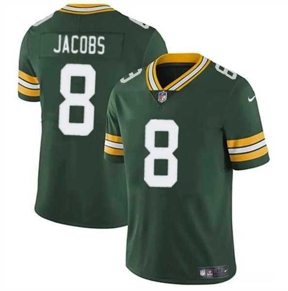 Green Bay Packers #8 Josh Jacobs Green Vapor Limited Stitched Jersey - Zenithce