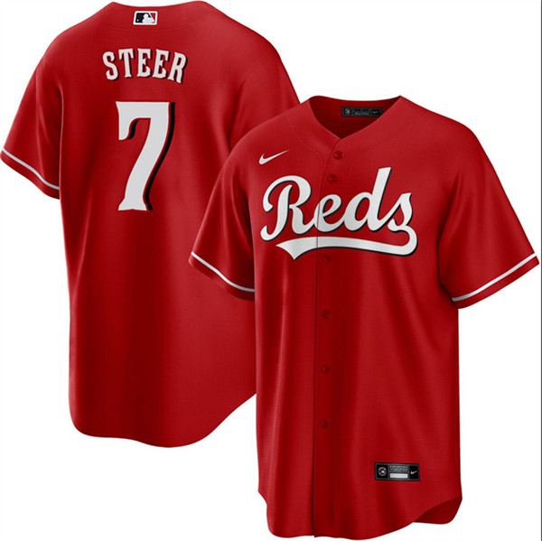 Cincinnati Reds #7 Spencer Steer Red Cool Base Stitched Jersey - Zenithce