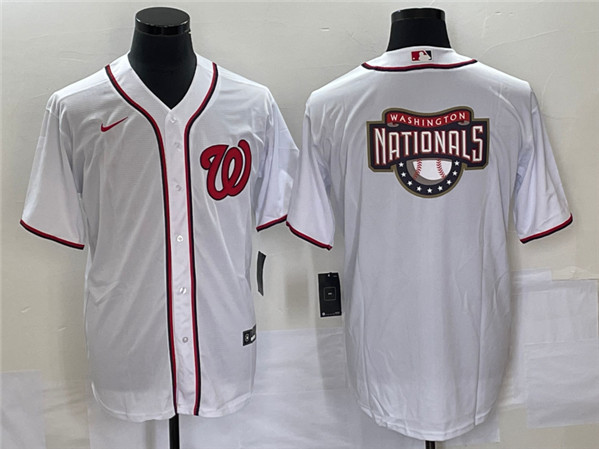 Washington Nationals White Big Logo In Back Stitched Jersey - Zenithce