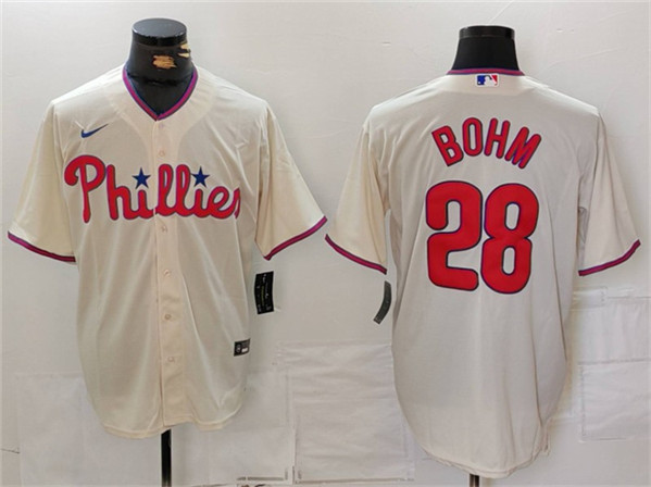 Philadelphia Phillies #28 Alec Bohm Cream Cool Base Stitched Jersey - Zenithce