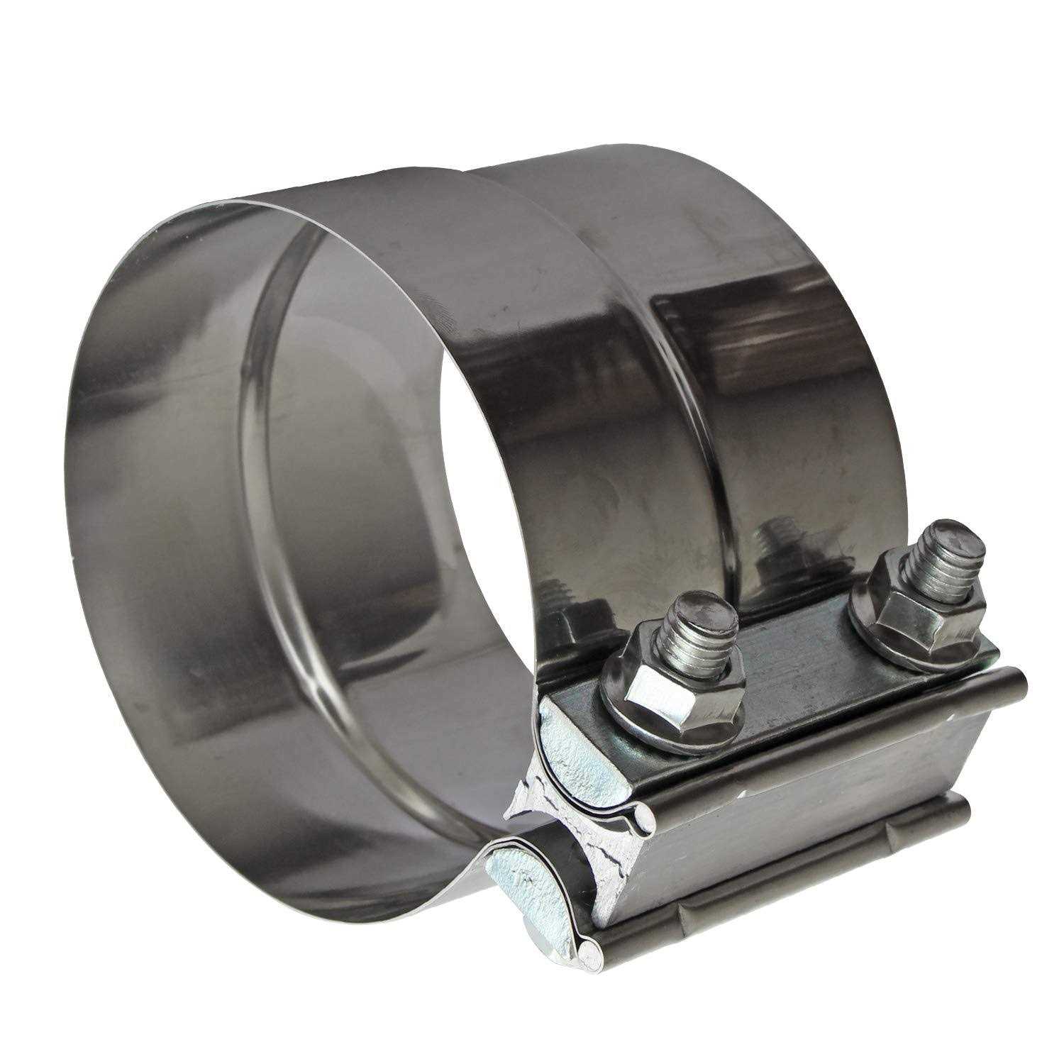 Exhaust Clamps Band Clamp Lap Joint Stainless Steel Lap Joint Exhaust Band Clamp with 1 Block 2Pcs Od Id Exhaust Pipe - Zenithce