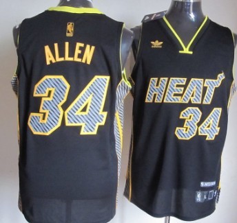 Miami Heat #34 Ray Allen Black Electricity Fashion Jersey - Zenithce