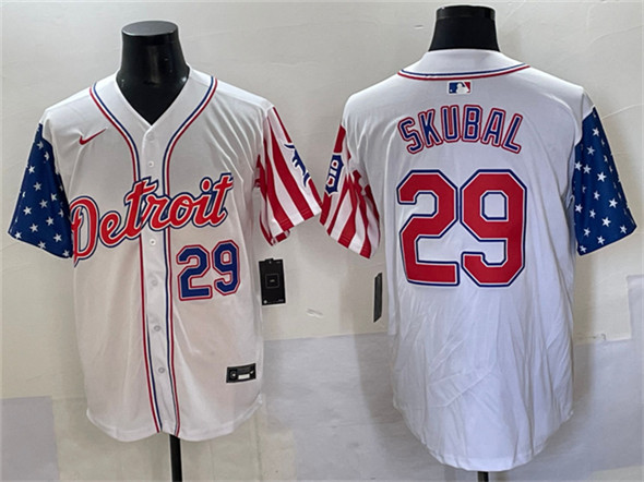 Detroit Tigers #29 Tarik Skubal White 2025 Memorial Day Vapor Premier Limited Stitched Jersey - Zenithce