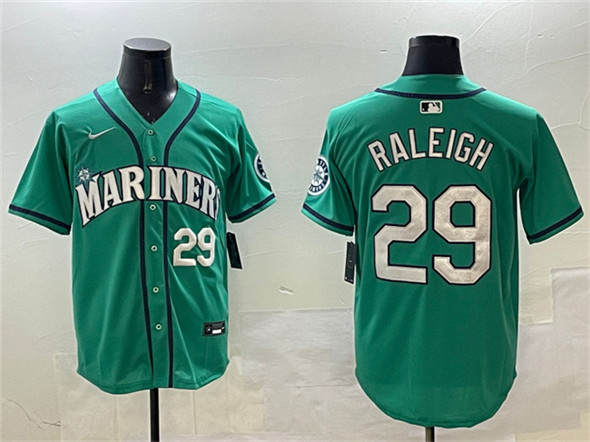 Seattle Mariners #29 Cal Raleigh Aqua Limited Stitched Jersey - Zenithce