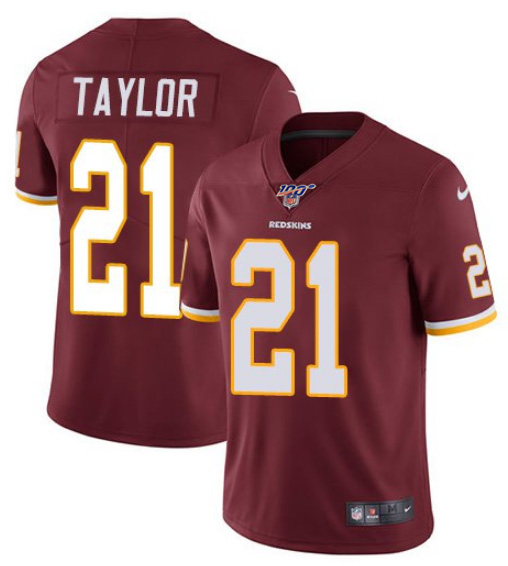 Redskins 100th #21 Sean Taylor Red Limited Stitched Jersey - Zenithce