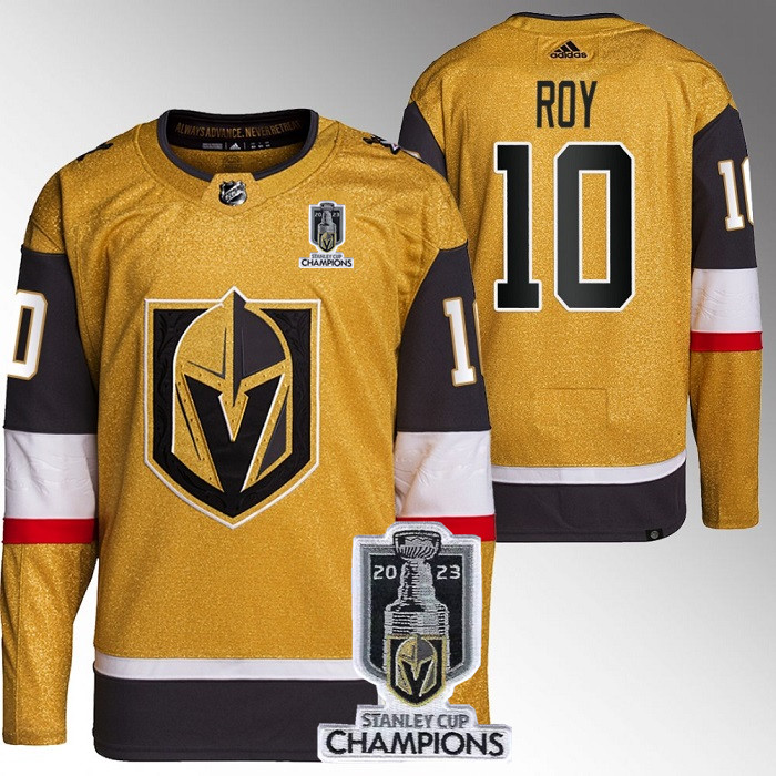 Vegas Golden Knights #10 Nicolas Roy Gold 2023 Stanley Cup Champions Stitched Jersey - Zenithce