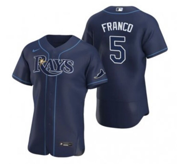 Tampa Bay Rays #5 Wander Franco Navy Flex Base Stitched Jersey - Zenithce