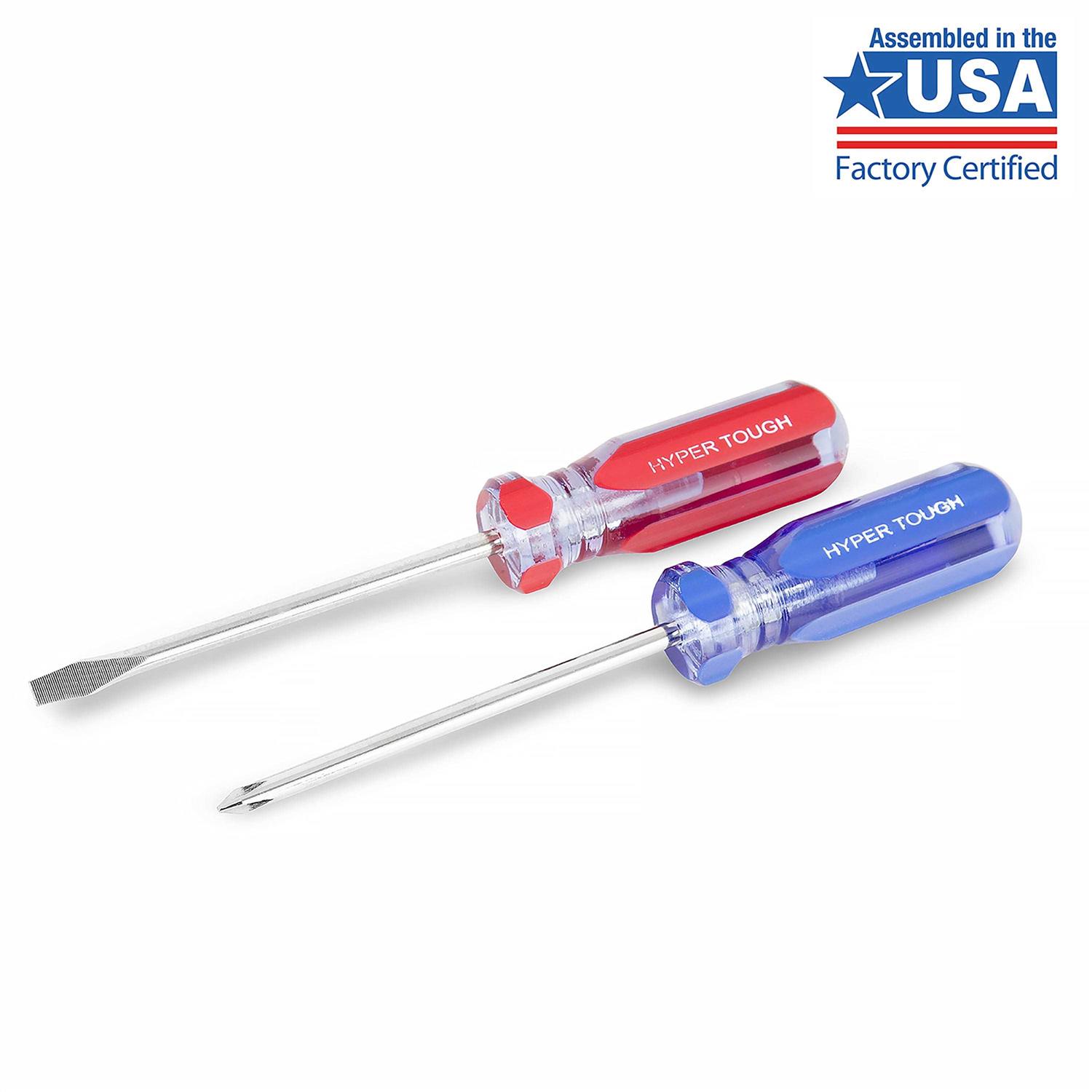 Hyper Tough 2-Piece Acetate Handle Screwdriver Set - Zenithce