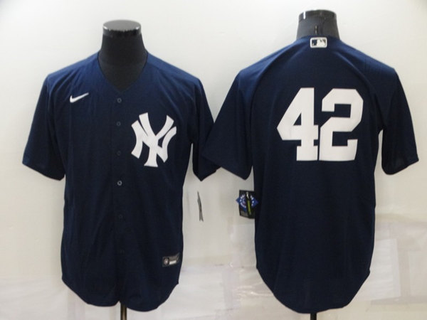 New York Yankees #42 Mariano Rivera Navy Cool Base Stitched Baseball Jersey - Zenithce
