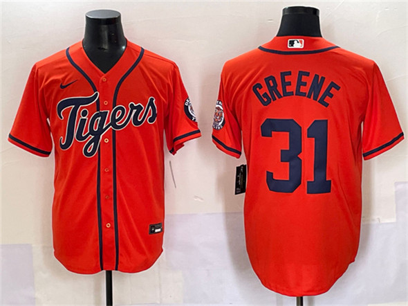 Detroit Tigers #31 Riley Greene Orange With Patch Cool Base Stitched Jersey - Zenithce