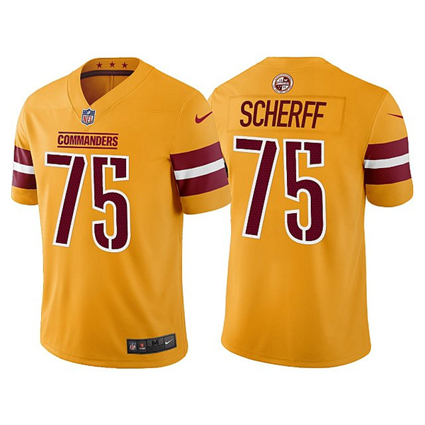 Washington Commanders #75 Brandon Scherff Gold Vapor Untouchable Stitched Football Jersey - Zenithce