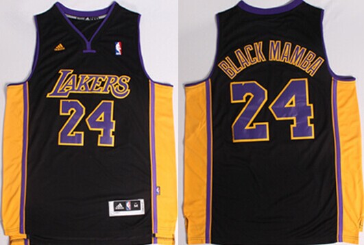 Los Angeles Lakers #24 Black Mamba Black With Purple Swingman Jersey - Zenithce